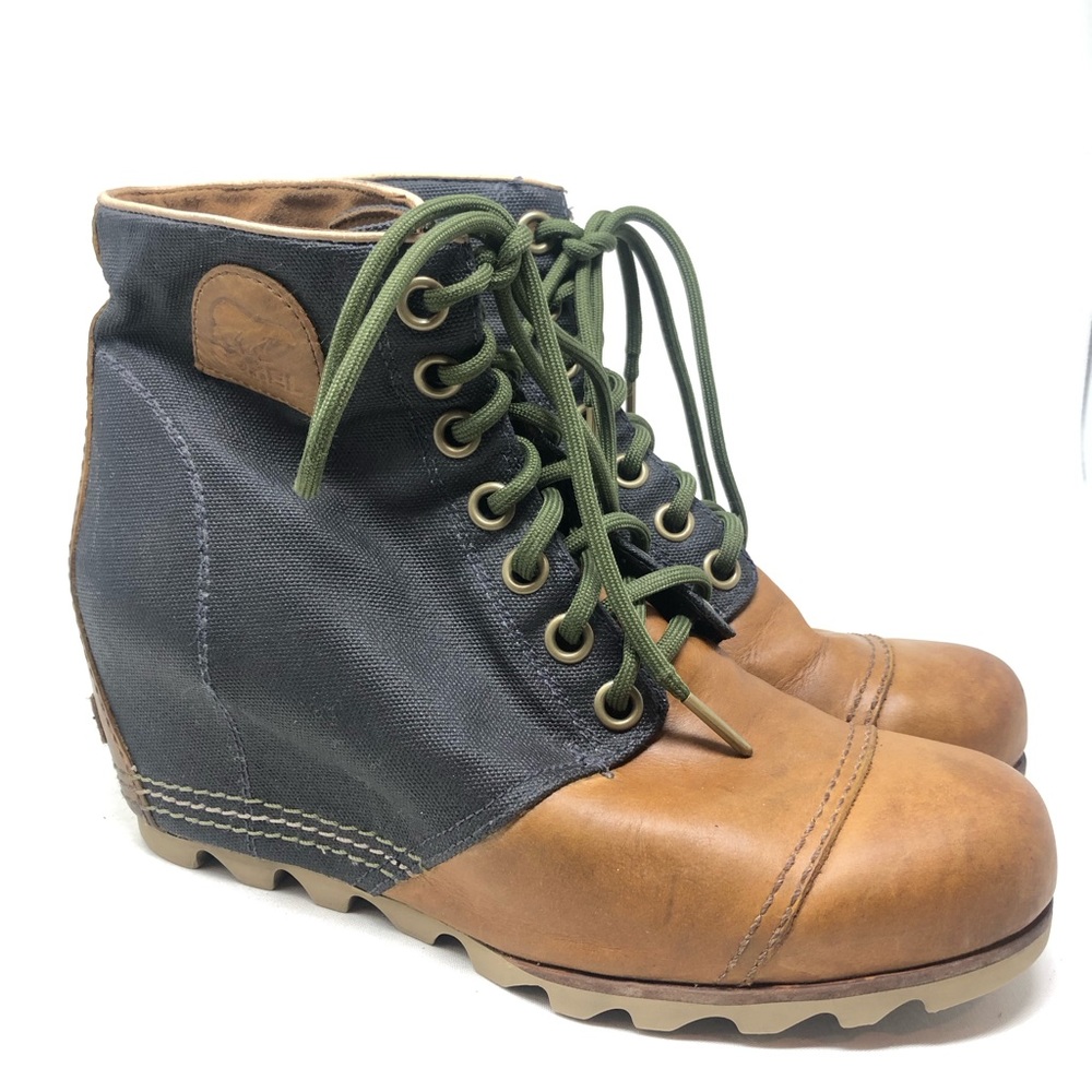 Sorel PDX Lexie Leather Wedge Boots Sz 11